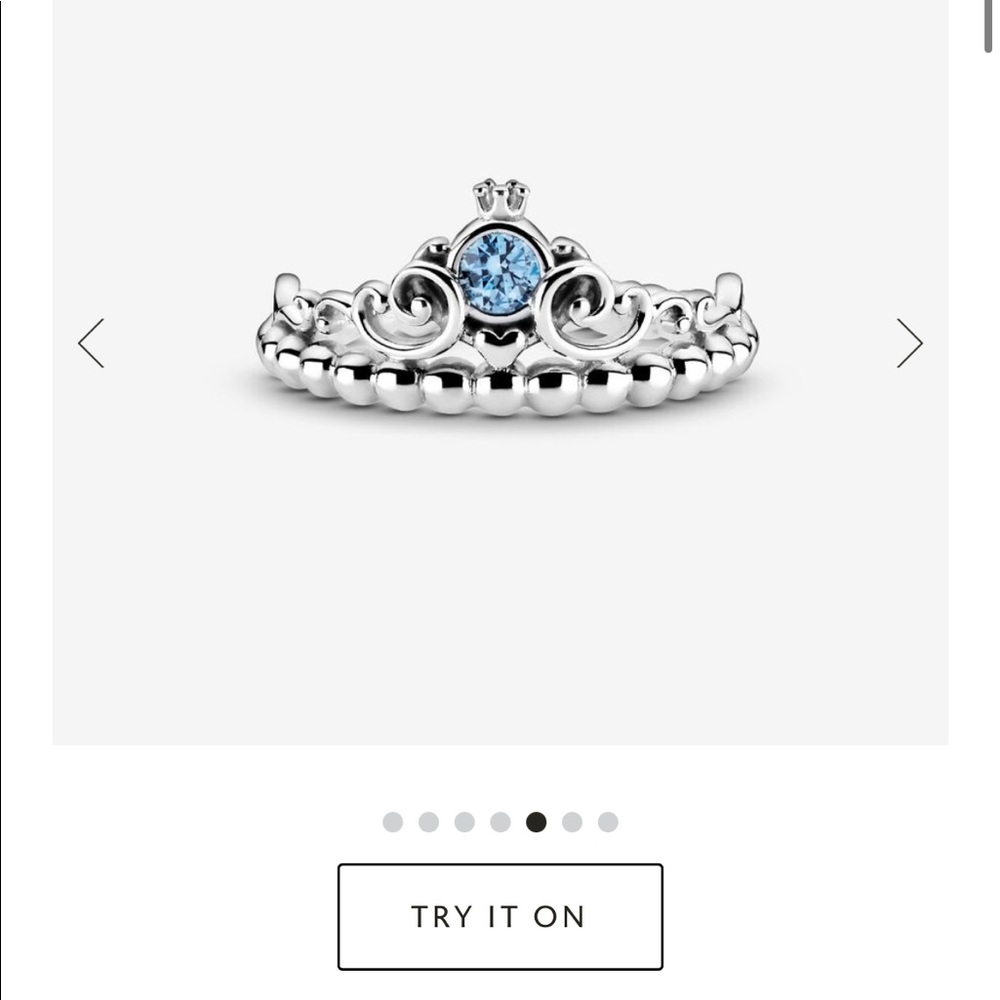 NEW Pandora Disney Cinderella Blue Tiara Ring For Sale (Sterling Silver)